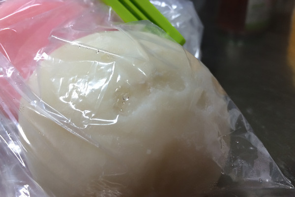 Mochi with mold scraped out